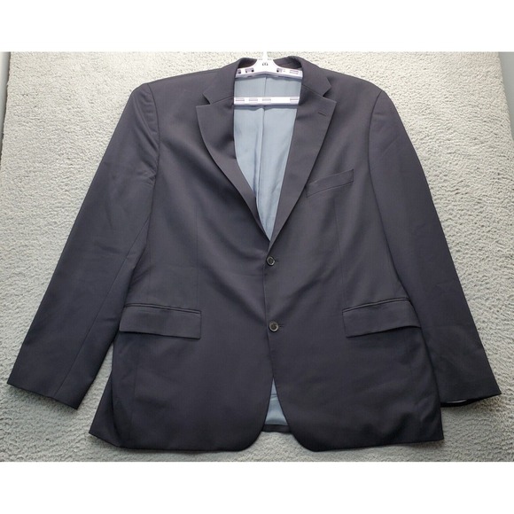 HUGO BOSS Blazer Jacket Mens Black Lined Notch Lapel Single Breasted‎ 2 Button